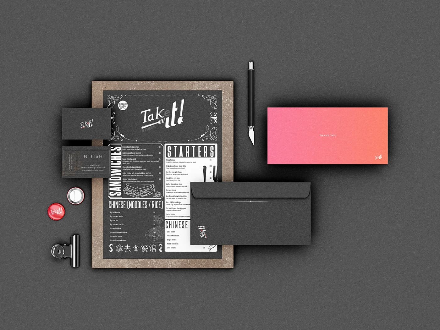Takeit brand identity system — icon pattern and logo lockup